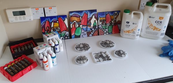 Make Biobased Coasters from Home Art?