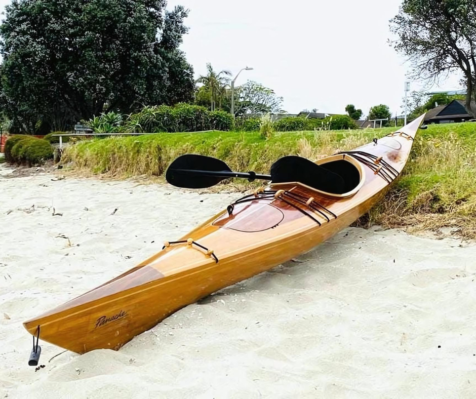 Wood Kayak in NZ waters by Stan Orme built using Entropy Resins Epoxy. Part 2