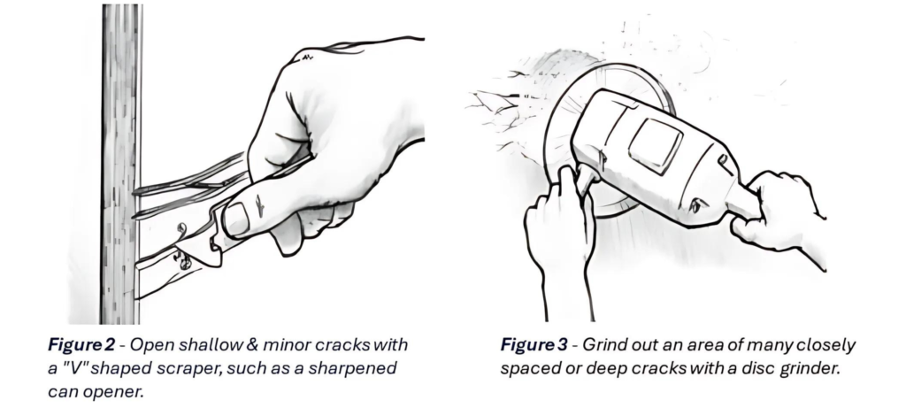repairing minor cracks and holes