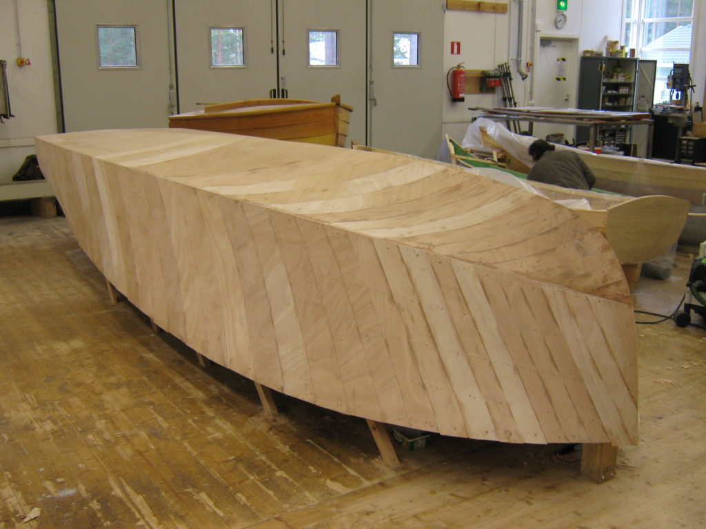 wooden boat construction progress