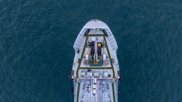 Aerial view oil and gas tanker ship freight shipping oil and gas